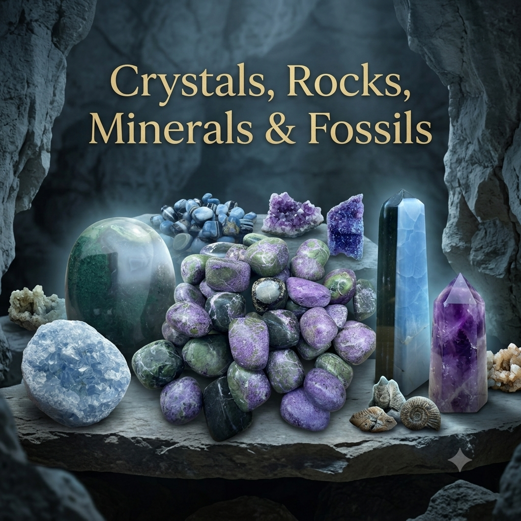 Crystals, Rocks, Minerals & Fossils