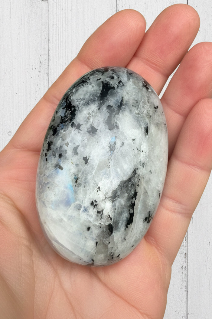 Rainbow Moonstone Palmstone 104 grams RMP03