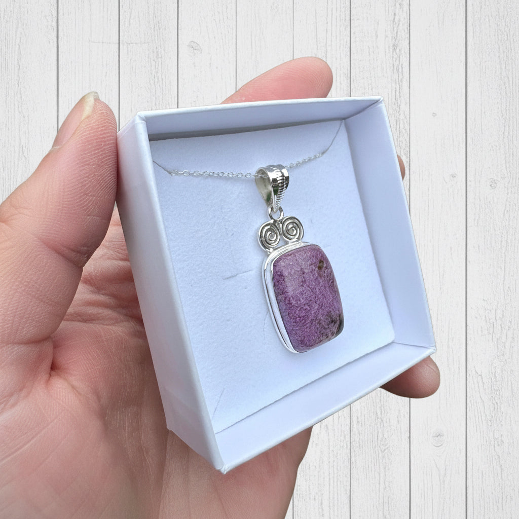925 Sterling Silver Stichtite Pendant