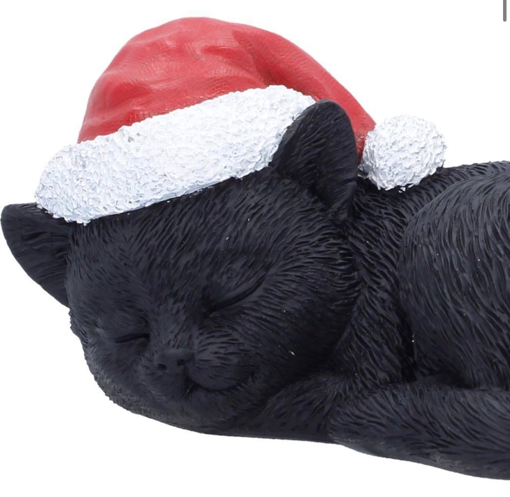 Merry Whiskers Black Cat Christmas Ornament 9.5cm