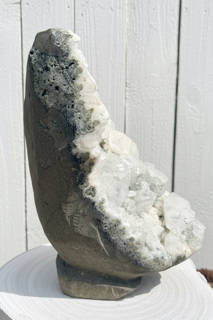 Apophyllite, Calcite & Chalcedony Zeolite Standing Statement Piece 5KG