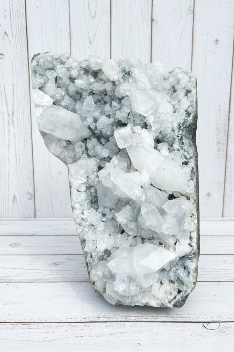 Apophyllite, Calcite & Chalcedony Zeolite Standing Statement Piece 5KG