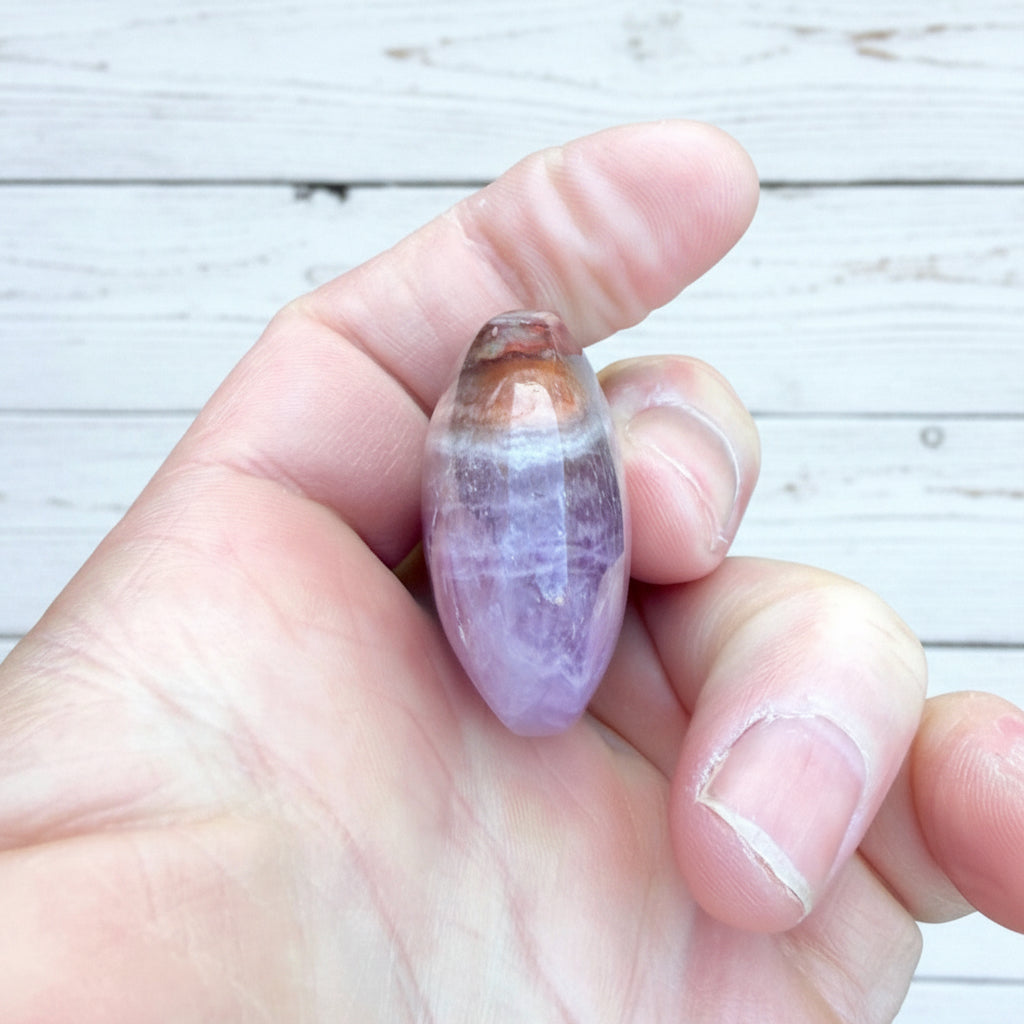 Mexican Amethyst Lace Agate Palmstone 37 grams ALAP10