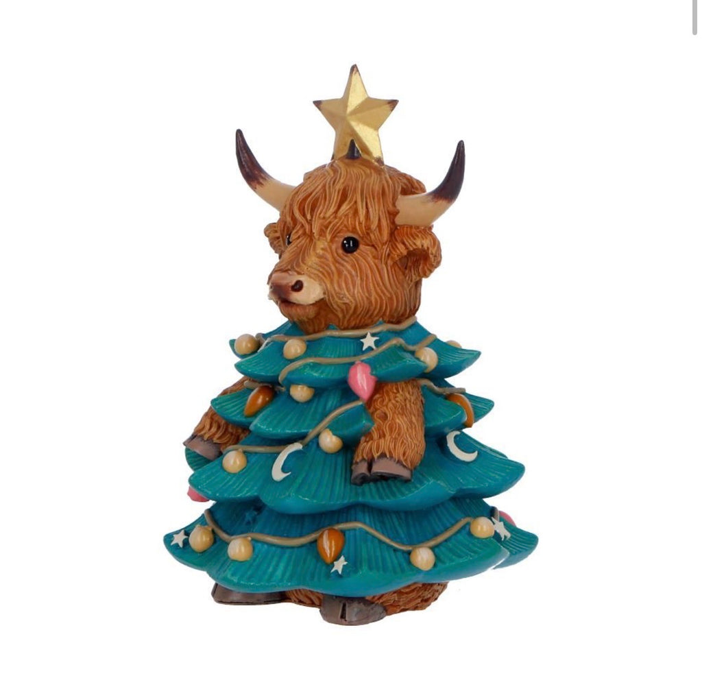 Highland cow Tree 13.5cm