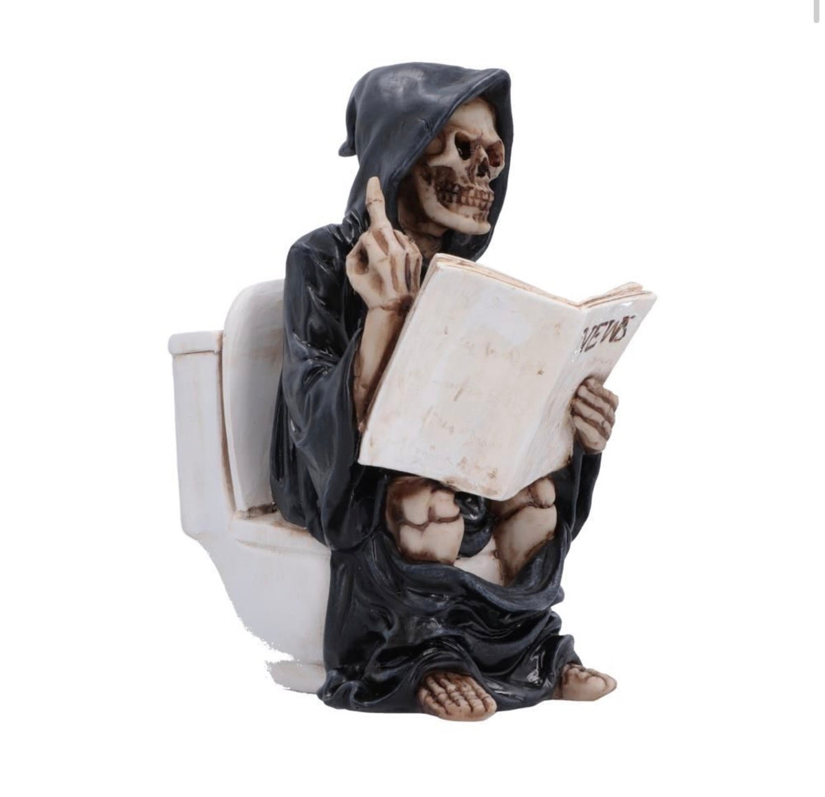 Final Flush Cursing Grim Reaper on Toilet Ornament 16.2cm