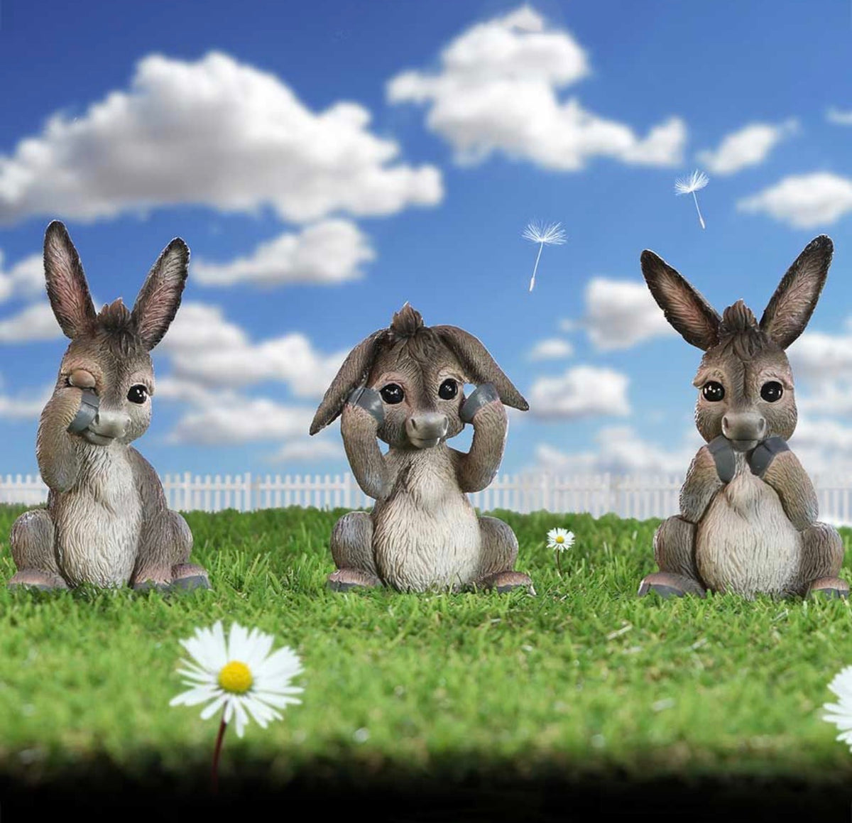 Three Wise Donkeys See No Evil Set 11cm