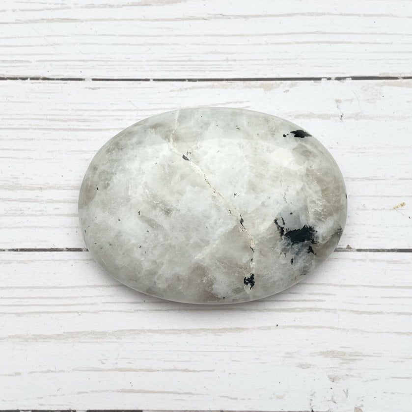 Rainbow Moonstone Palmstone 121 grams RMP01