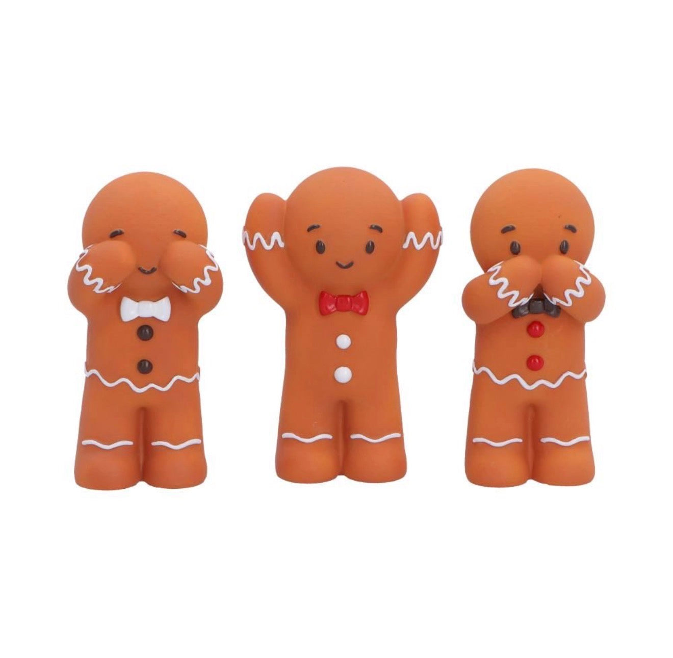 Three Wise Gingerbread See No Evil Set, 9cm