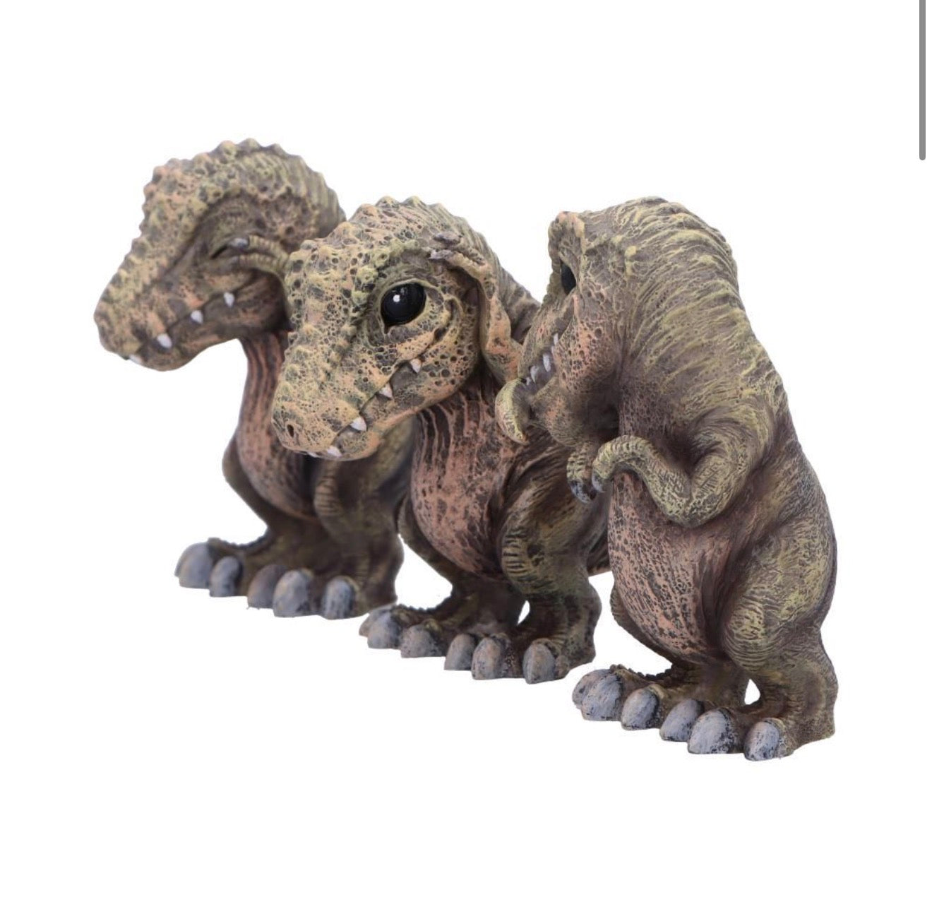 Three Wise T-Rex Dinosaurs See No Evil Set 9.3cm