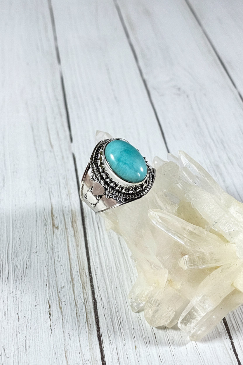 925 Sterling Silver Amazonite Ring