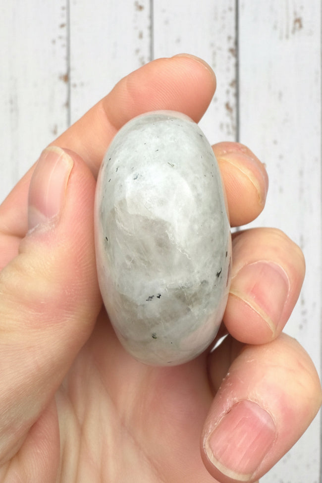 Rainbow Moonstone Palmstone 121 grams RMP01