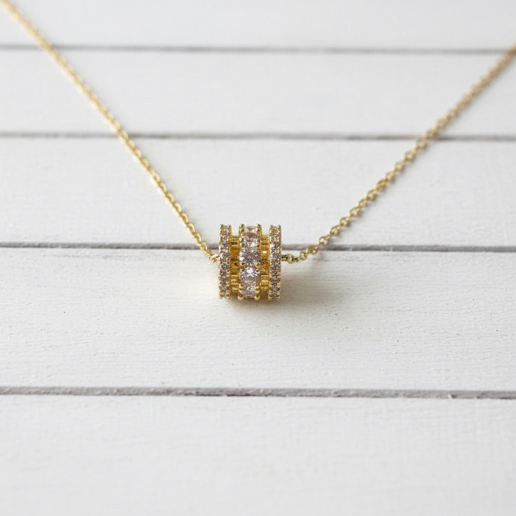 18KT Gold Plated Stainless Steel CZ Pendant
