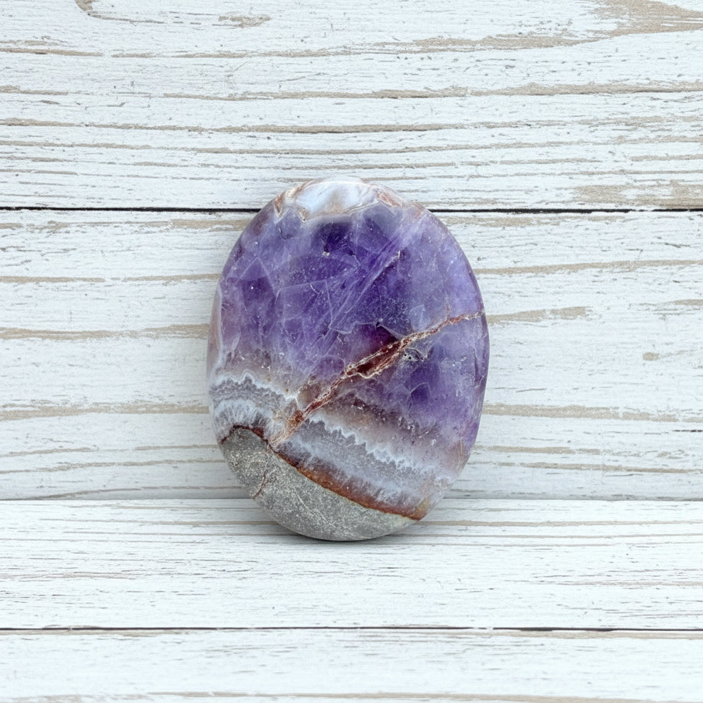 Mexican Amethyst Lace Agate Palmstone 58 grams ALAP05