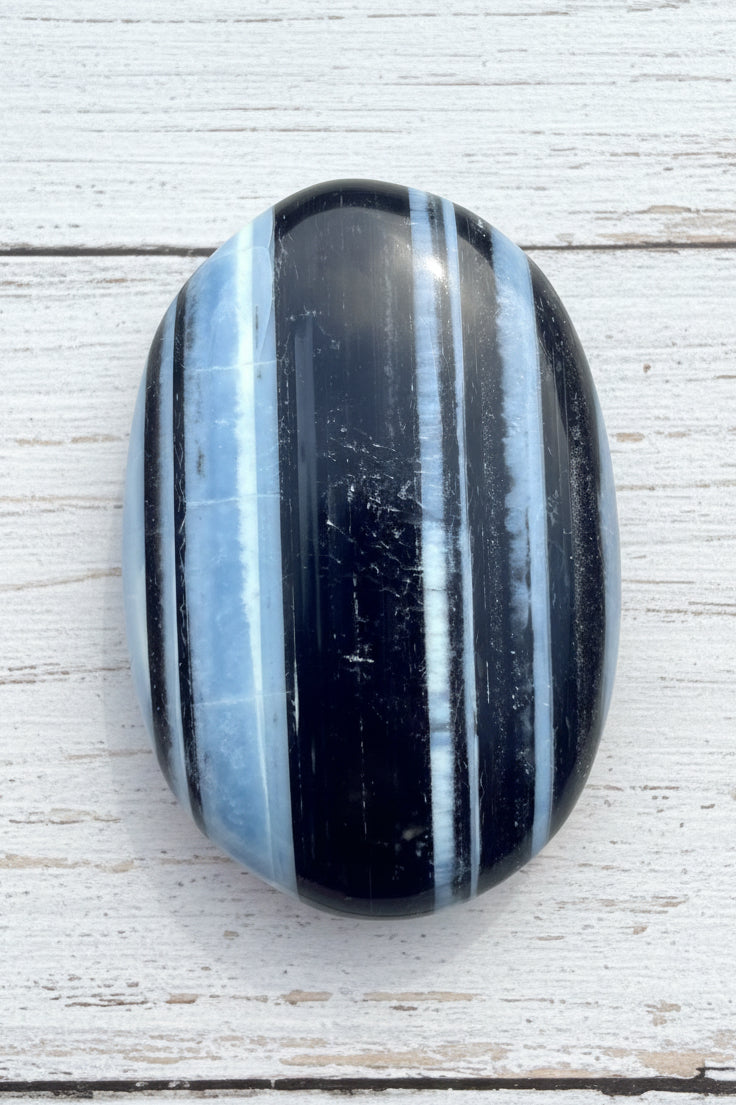 Owyhee Blue Opal Palmstone 83 grams BOP04