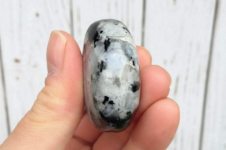 Rainbow Moonstone Palmstone 94 grams RMP06