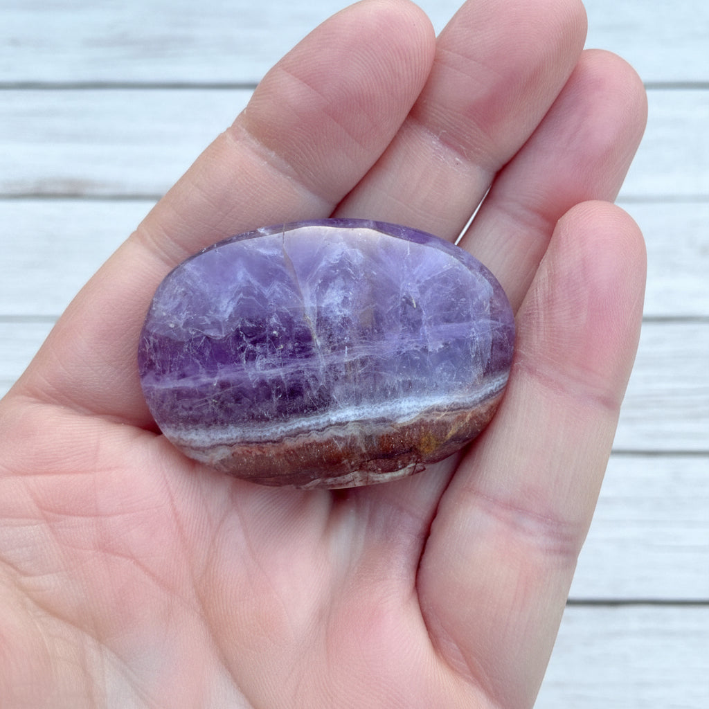 Mexican Amethyst Lace Agate Palmstone 37 grams ALAP10