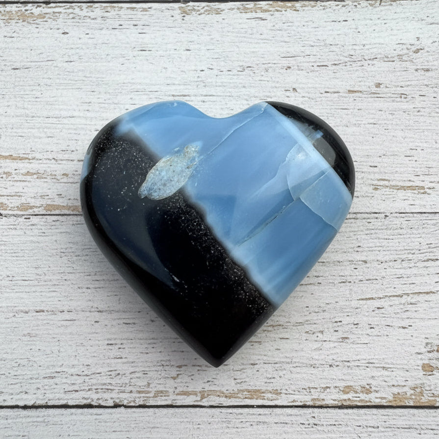 Owyhee Blue Opal Heart Crystal 82 grams BOH02