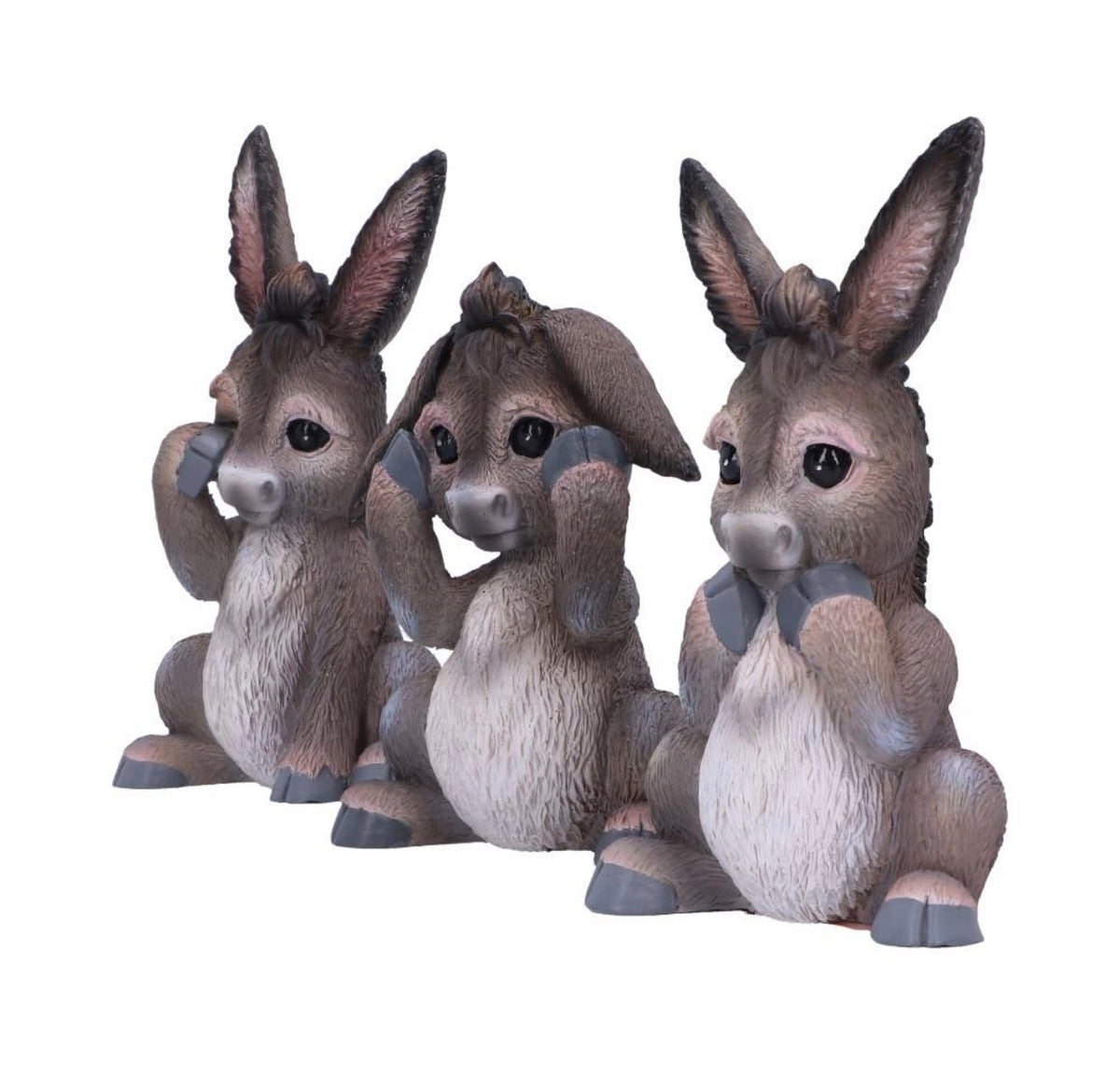 Three Wise Donkeys See No Evil Set 11cm