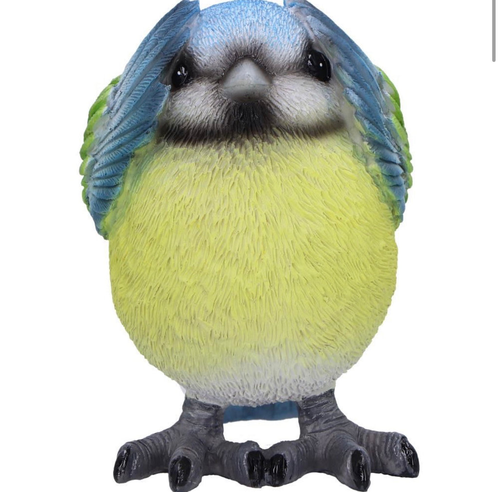 Three Wise Blue Tits See No Evil Set 8.5cm