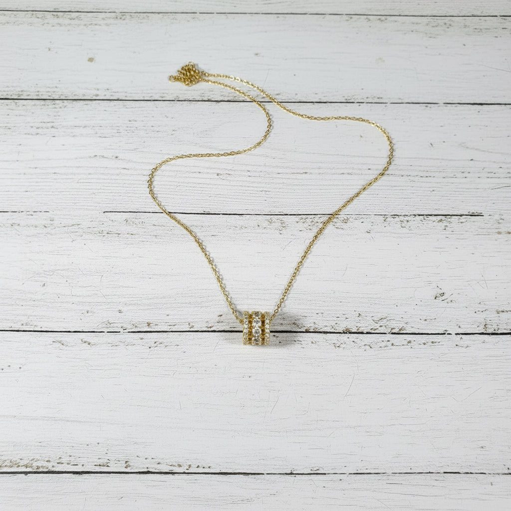 18KT Gold Plated Stainless Steel CZ Pendant