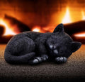 Feline Dream Sleeping Black Cat Ornament 11.5cm