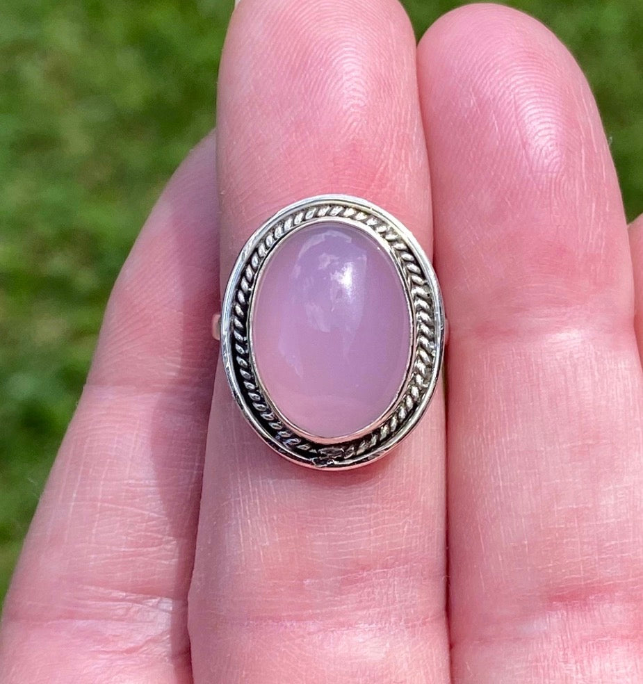 925 Sterling Silver Rose Quartz Ring