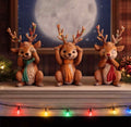 Three Wise Reindeer See No Evil Set 10.3cm