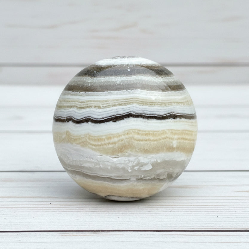 Zebra calcite Sphere 207 grams ZCS02