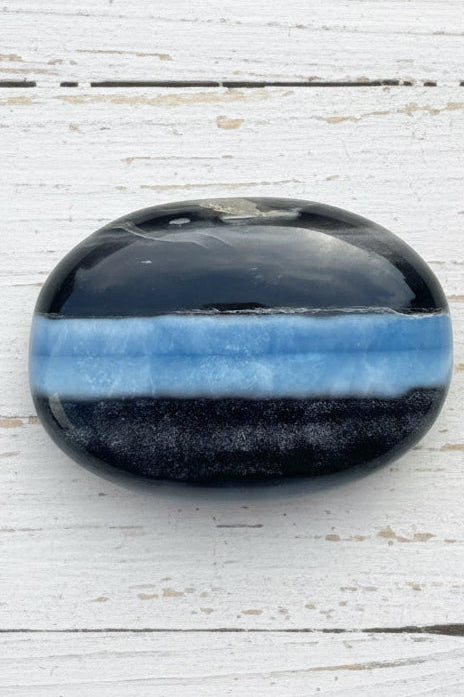 Owyhee Blue Opal Palmstone 83 grams BOP03