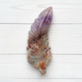 Mexican Amethyst Lace Agate Feather Carving 104 grams AF01