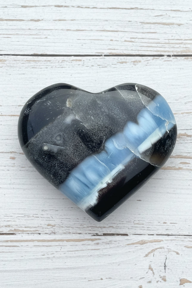Owyhee Blue Opal Heart Crystal 76 grams BOH09