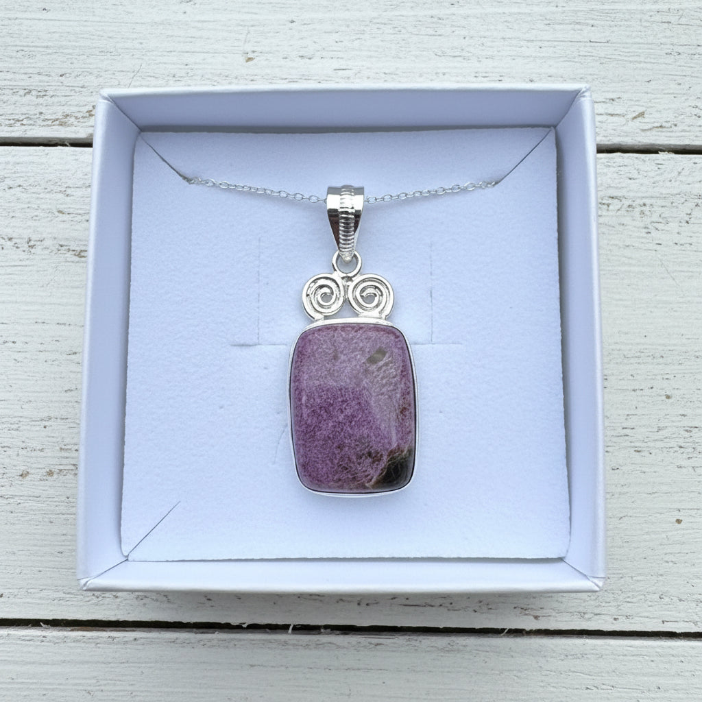 925 Sterling Silver Stichtite Pendant