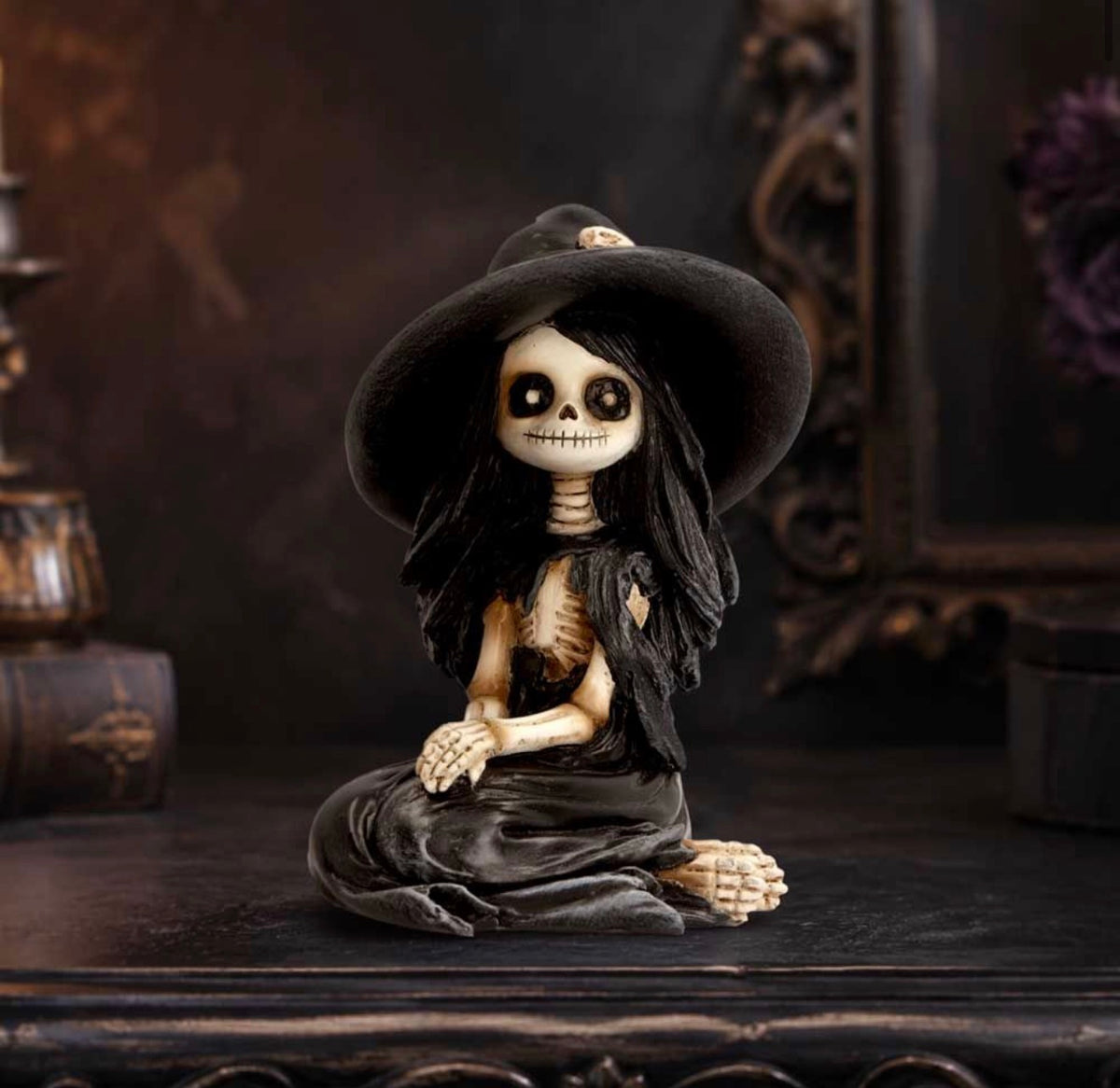 Hexabelle Skeleton Witch Ornament 8.8cm