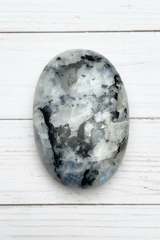 Rainbow Moonstone Palmstone 116 grams RMP05