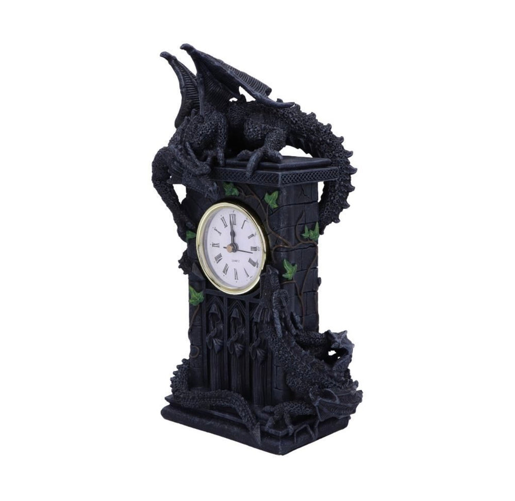 Duelling Dragon Clock 26cm