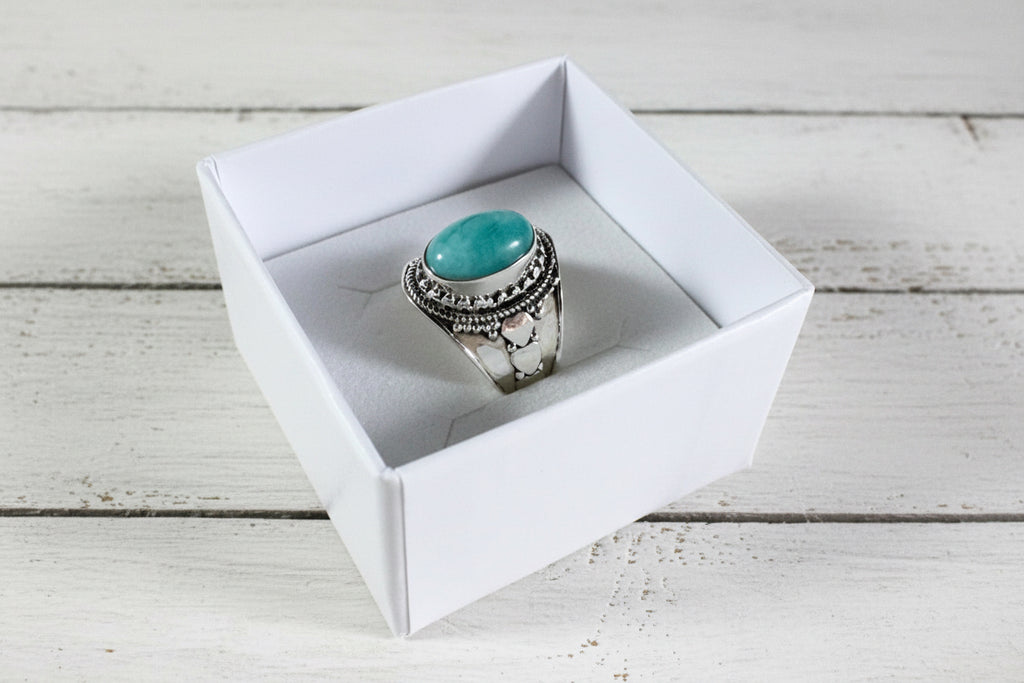 925 Sterling Silver Amazonite Ring
