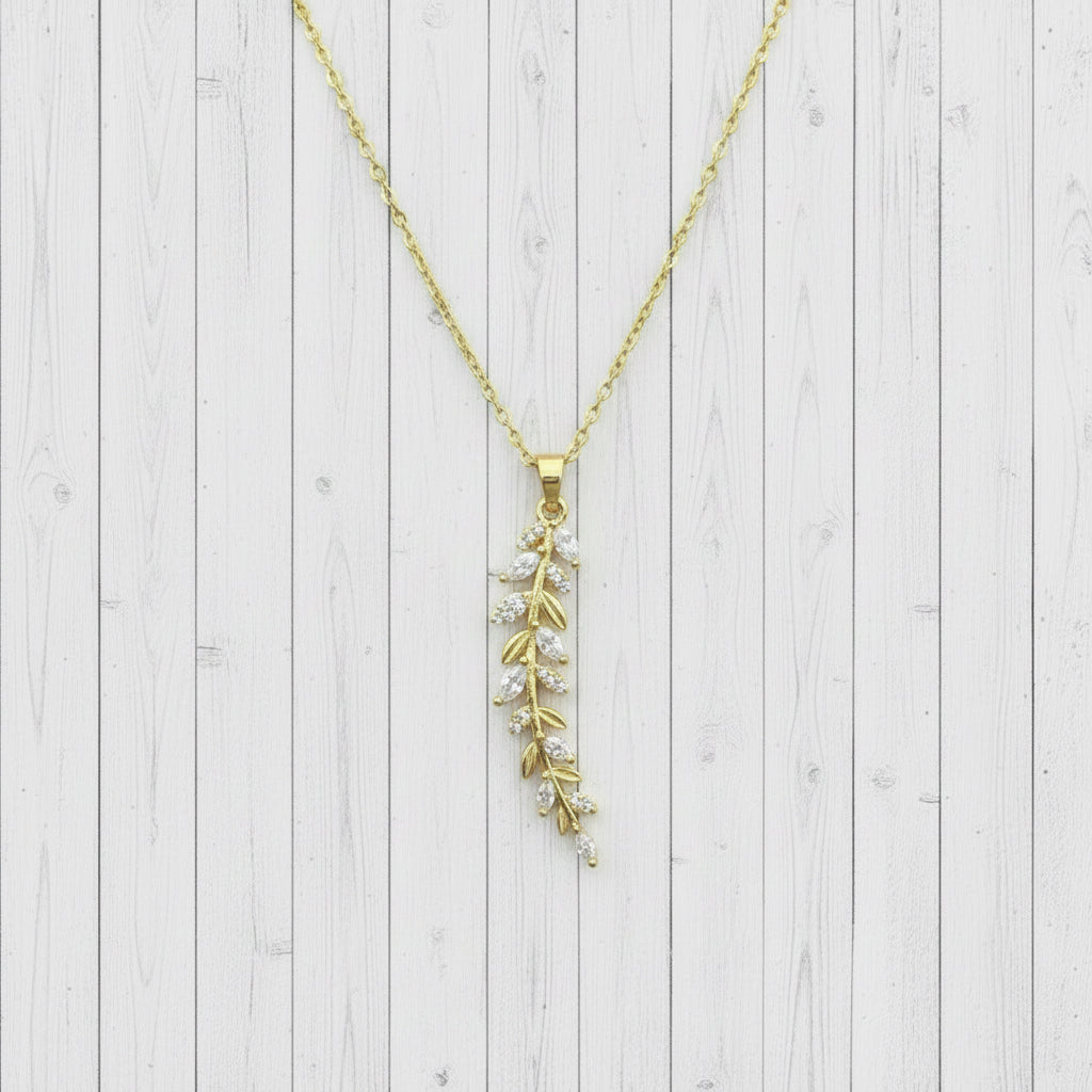 18KT Gold Plated Stainless Steel CZ Pendant