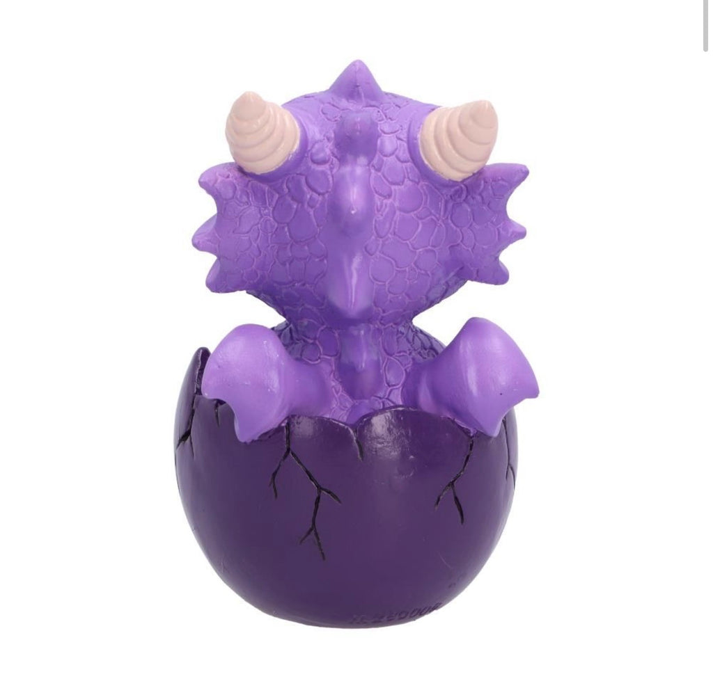 Shellbound (purple) Baby Dragon in Egg Ornament 8.6cm