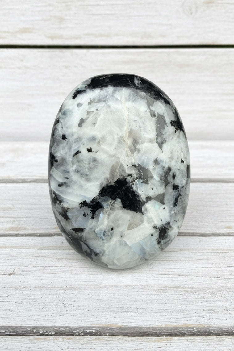 Rainbow Moonstone Palmstone 106 grams RMP08