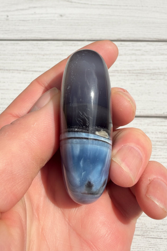 Owyhee Blue opal Palmstone 103 grams BOP02