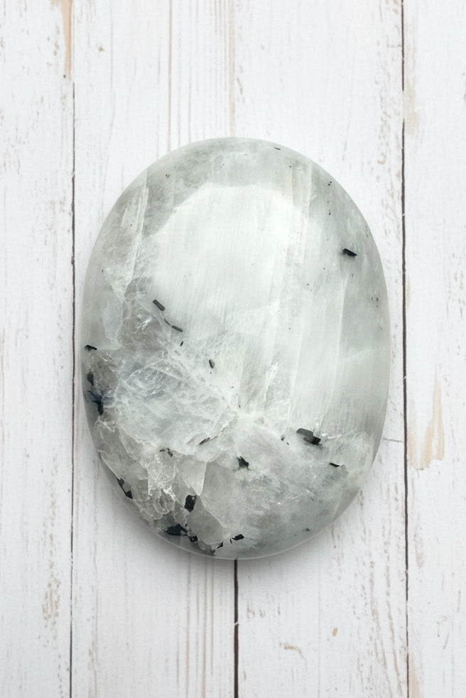 Rainbow Moonstone Palmstone 115 grams RMP02
