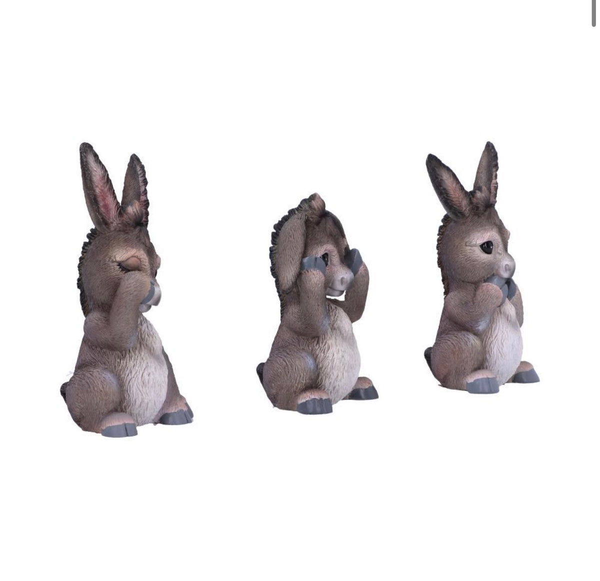 Three Wise Donkeys See No Evil Set 11cm