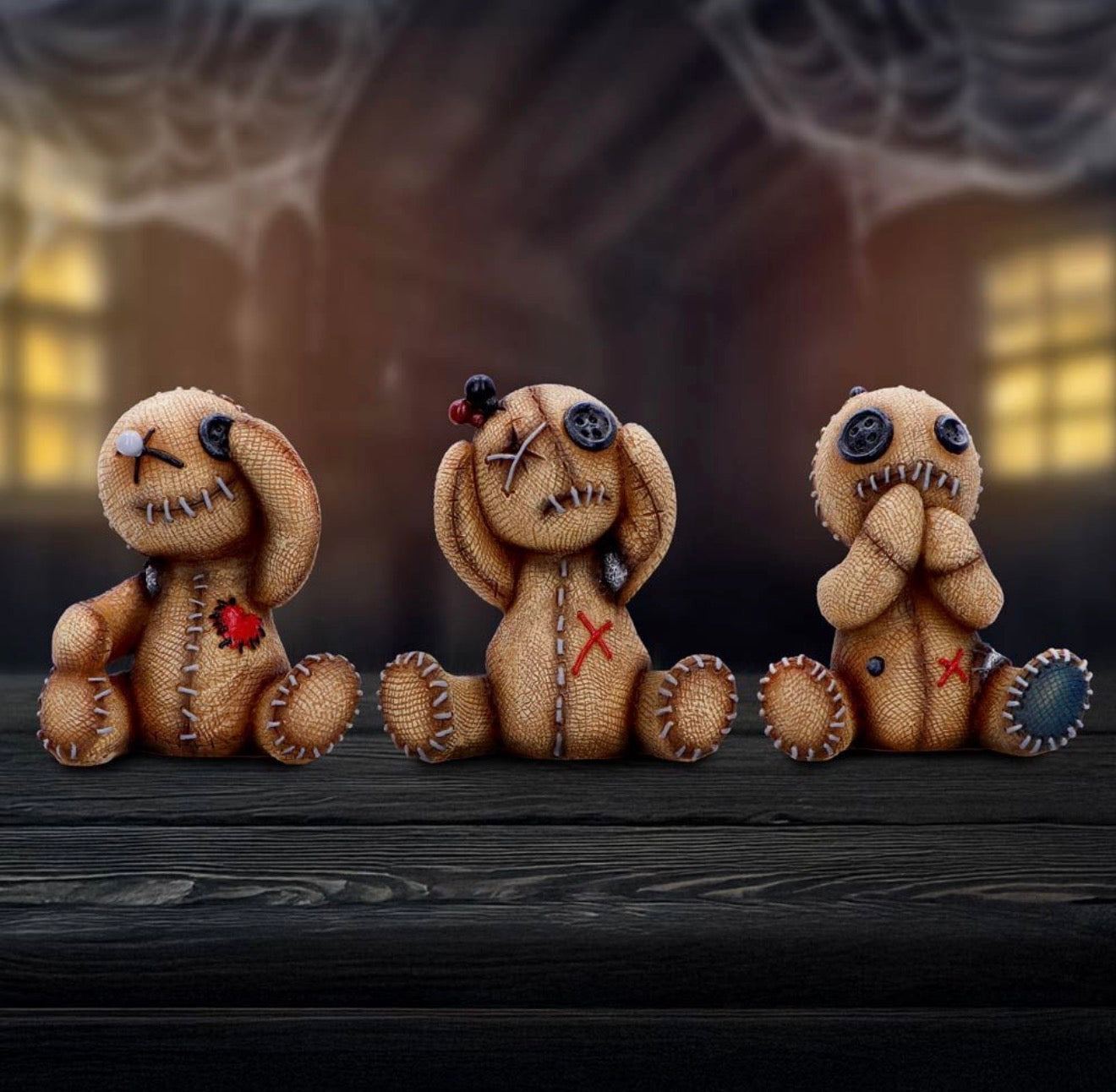 Three Wise Voodoo Dolls See No Evil Set 8cm