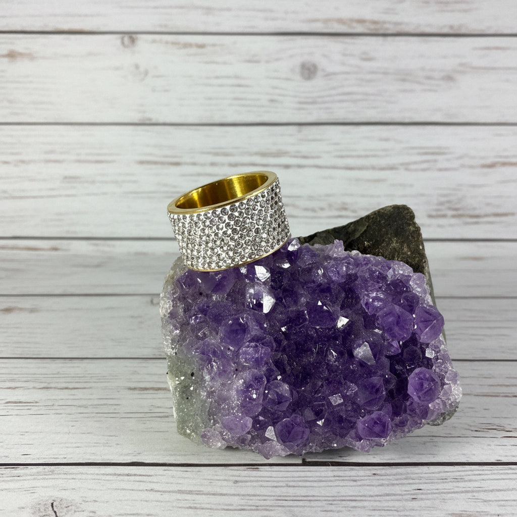 18KT Gold Plated Stainless Steel CZ Ring