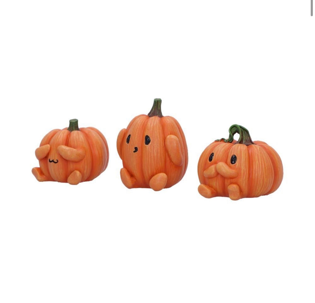 Three Wise Pumpkins See No Evil Set 8cm