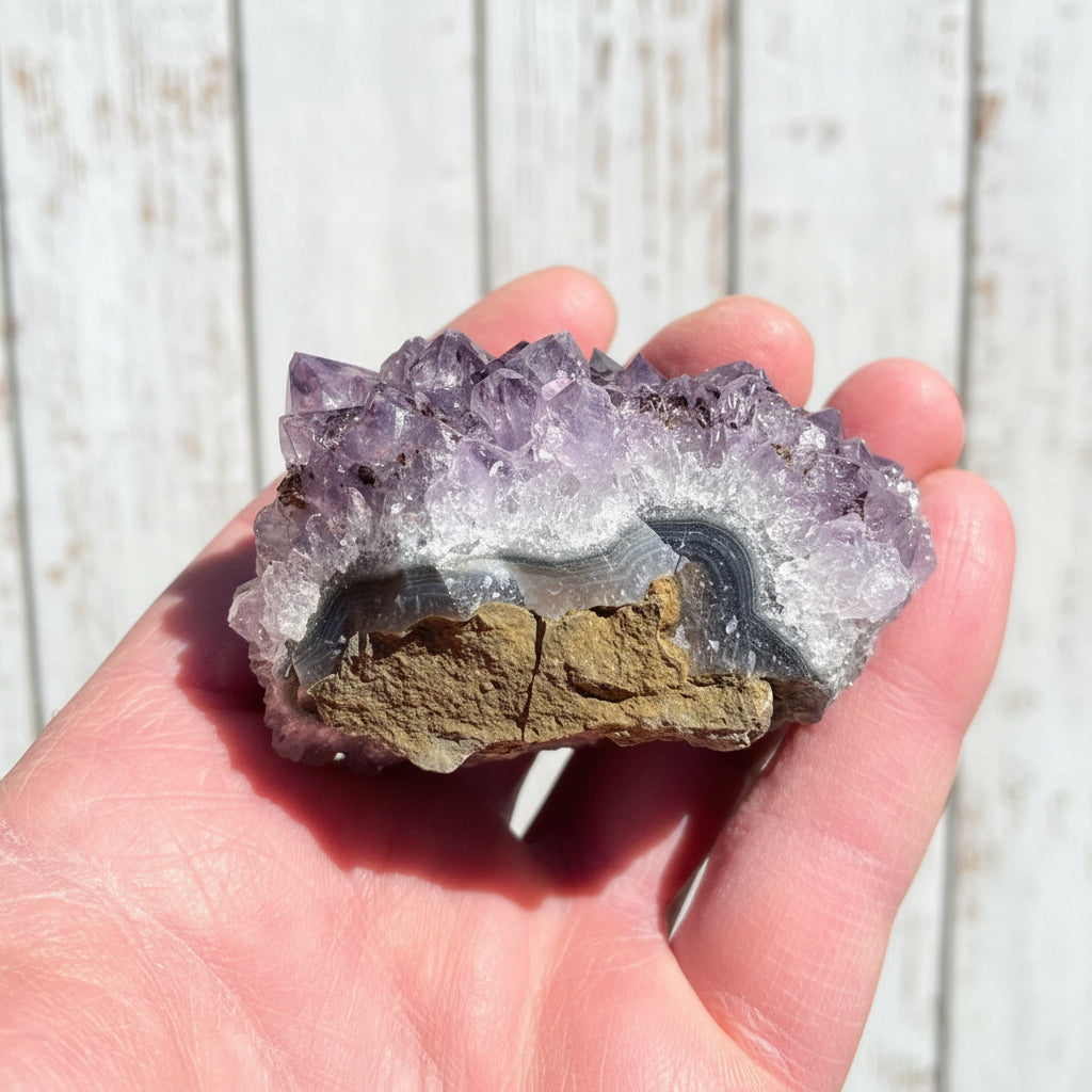 Amethyst Flower Cluster with Rutile inclusions 119 grams APF04