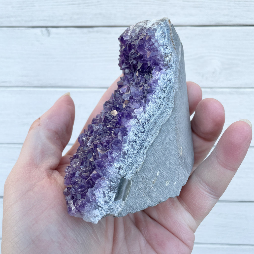 Amethyst Druzy Standing Cut Base 321 grams NPA05