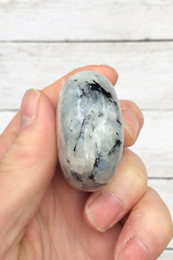 Rainbow Moonstone Palmstone 118 grams RMP09