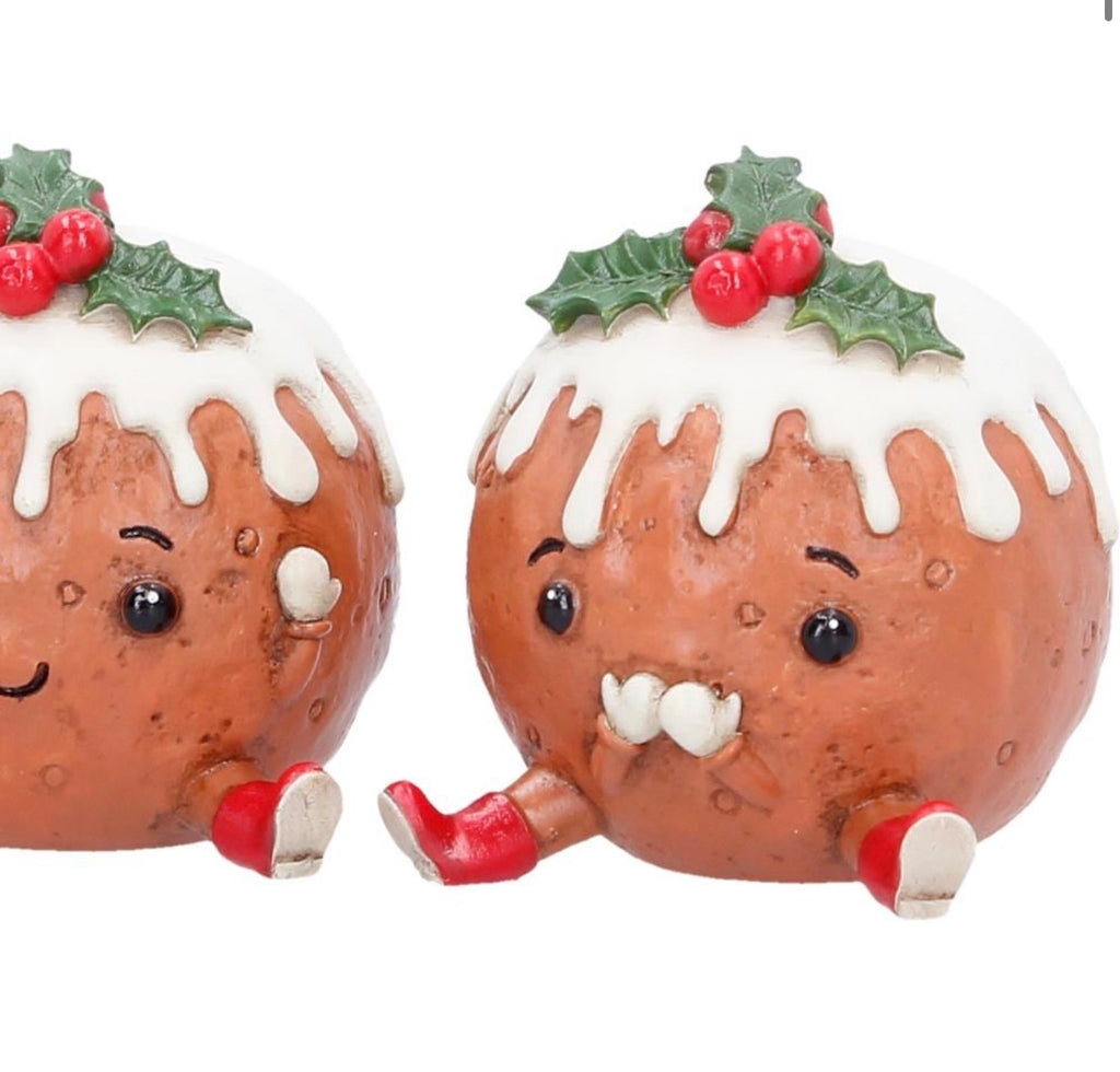 Three Wise Christmas Puddings See No Evil Set, 6cm