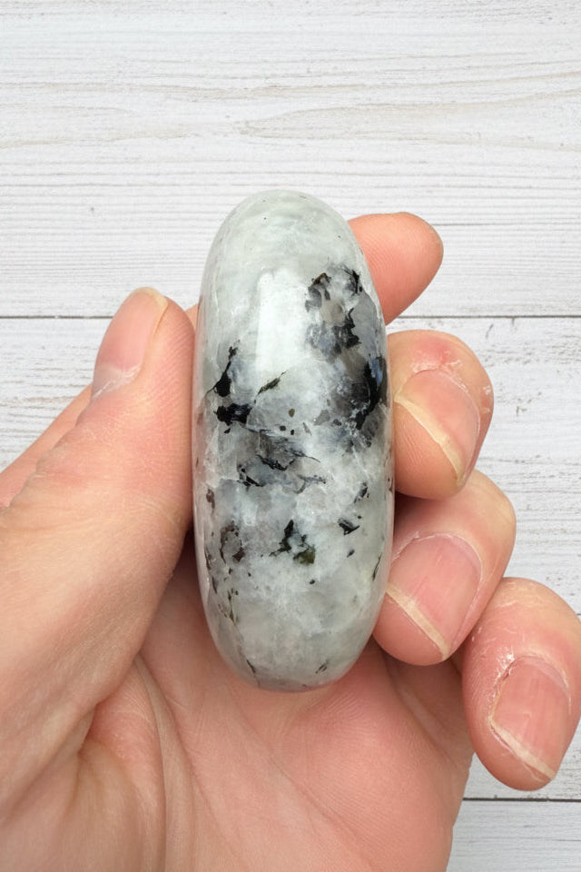 Rainbow Moonstone Palmstone 118 grams RMP09